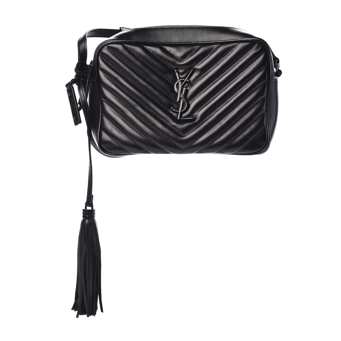 Calfskin Matelasse Monogram Lou Camera Bag Black