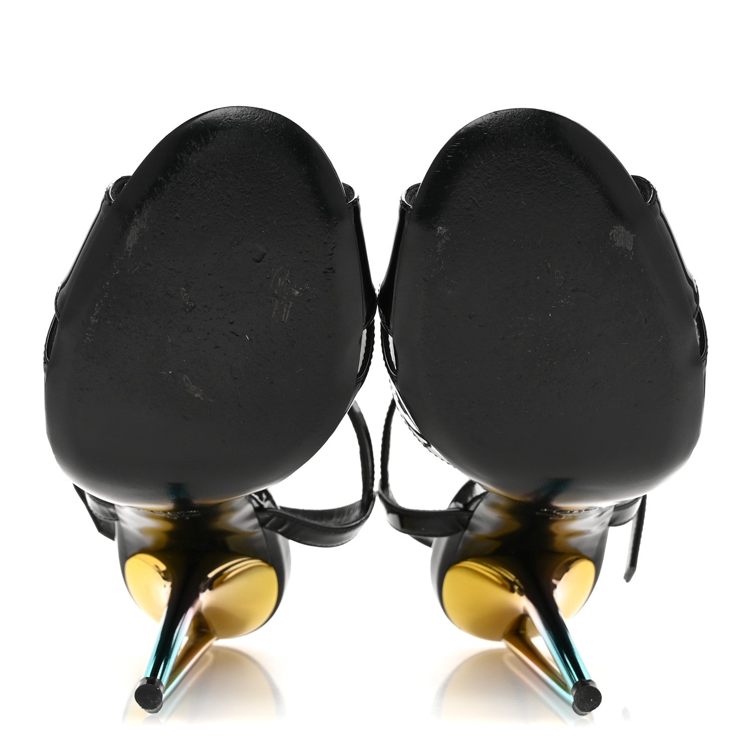 Fendi Patent Strap Platform Sandals 39 Black 6 of 11