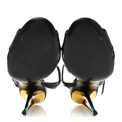 Fendi Patent Strap Platform Sandals 39 Black 6 of 11