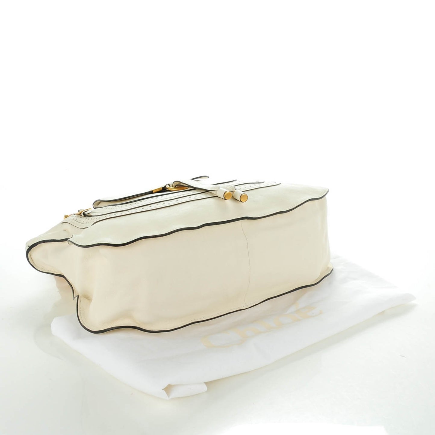 Calfskin Perforated Medium Marcie Animation Satchel Porcelain