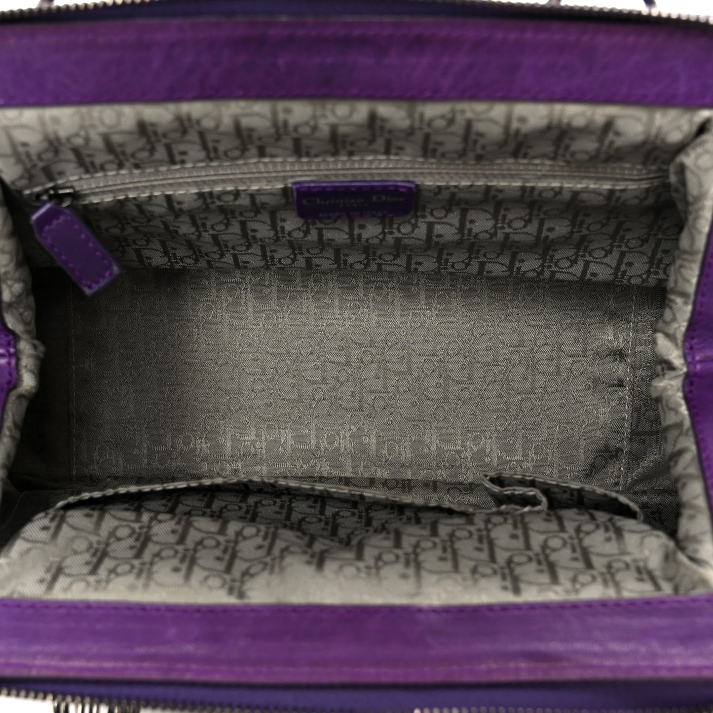Lambskin Plisse Pleated Frame Satchel Violet Fonce