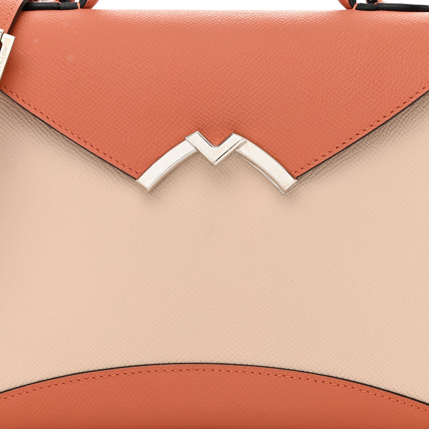 Carat Calfskin Bicolor Gabrielle PM Peche Powder