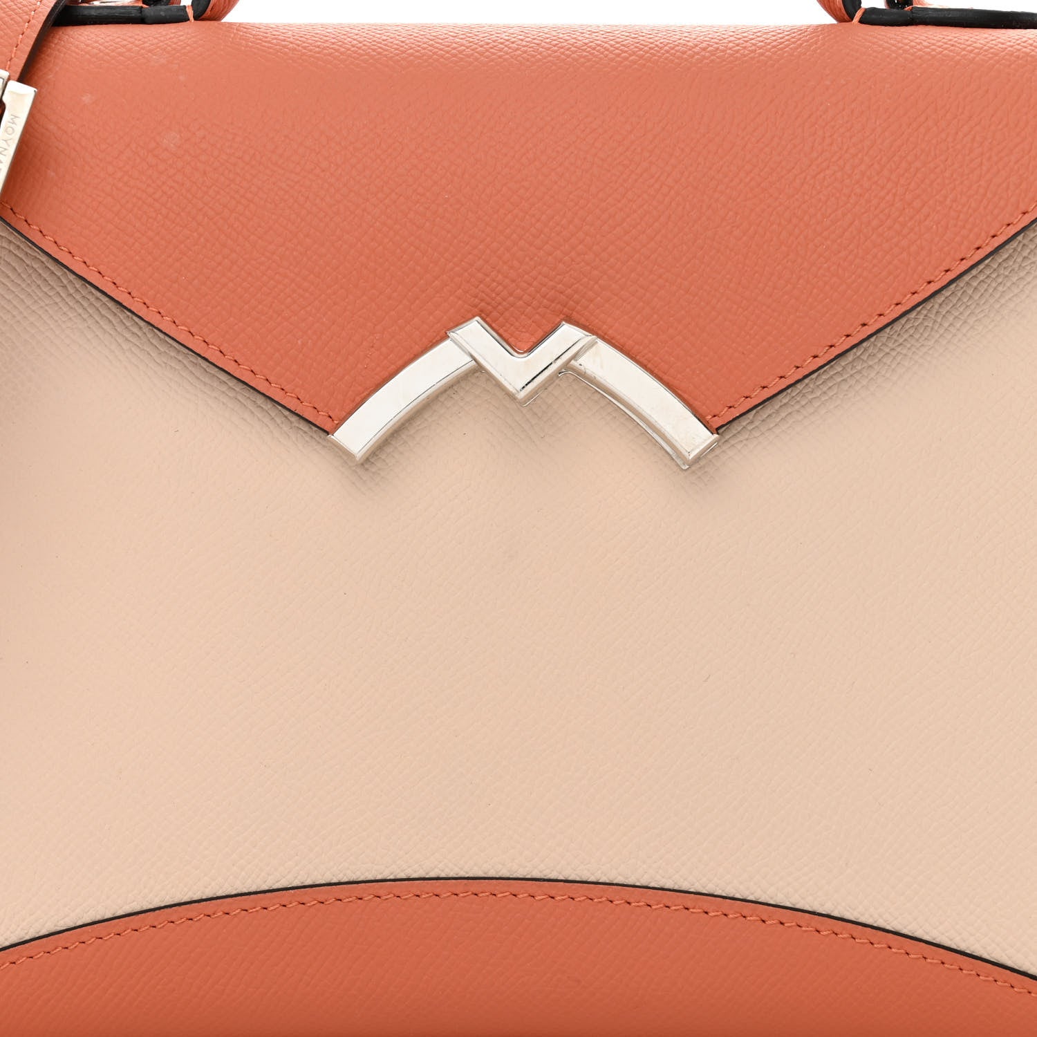 Moynat Carat Calfskin Bicolor Gabrielle PM Peche Powder 8 of 10