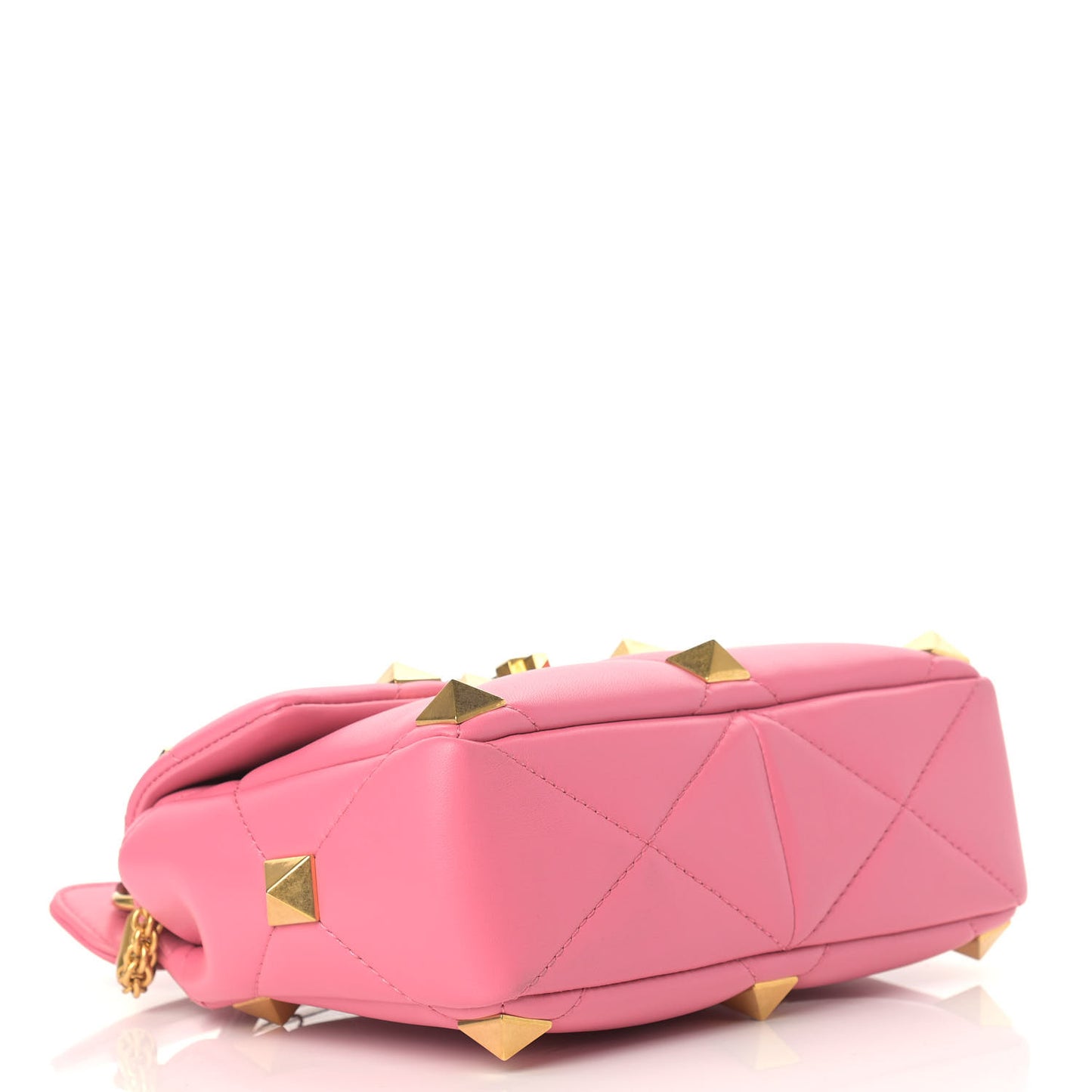 Nappa Medium Roman Stud Shoulder Bag Flamingo Pink