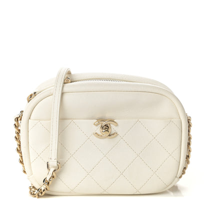 Chanel Goatskin Quilted Small Casual Trip Camera Case White 1 of 11
