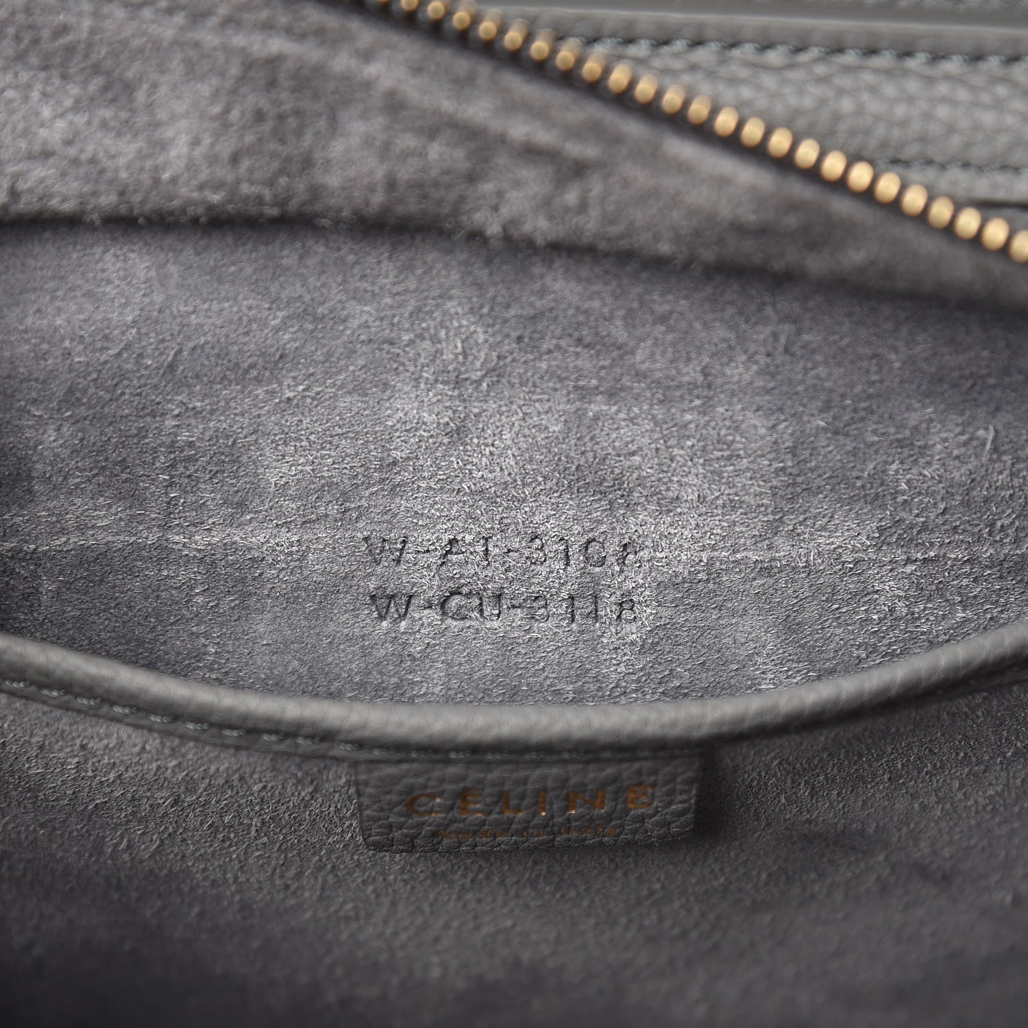 Celine Drummed Calfskin Nano Luggage Kohl 7 of 12