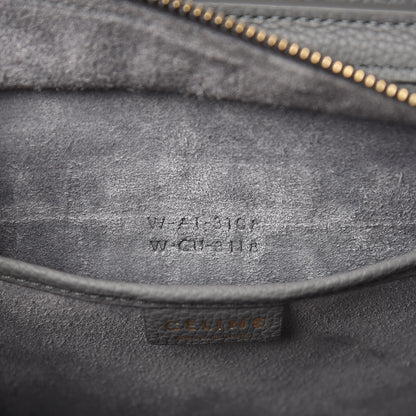 Celine Drummed Calfskin Nano Luggage Kohl 7 of 12