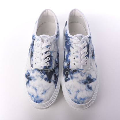 Louis Vuitton Denim Monogram Trocadero Tie Dye Sneakers 8.5 Marine 5 of 10