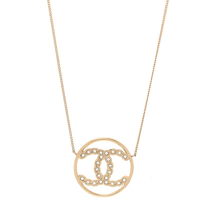 Chanel Baguette Crystal High Society CC Pendant Necklace Gold 1 of 4