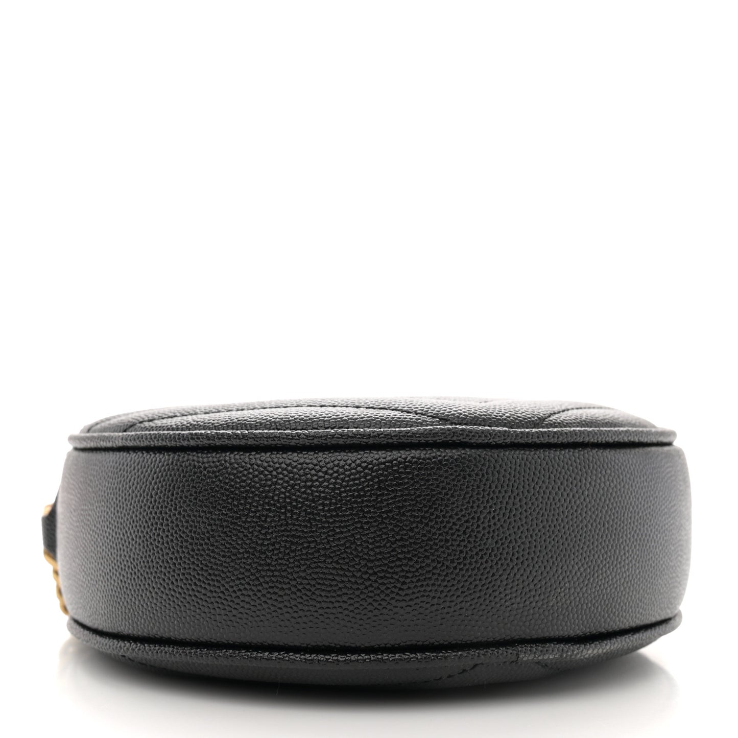 Grain De Poudre Matelasse Chevron Quilted Round Vinyle Camera Bag Black