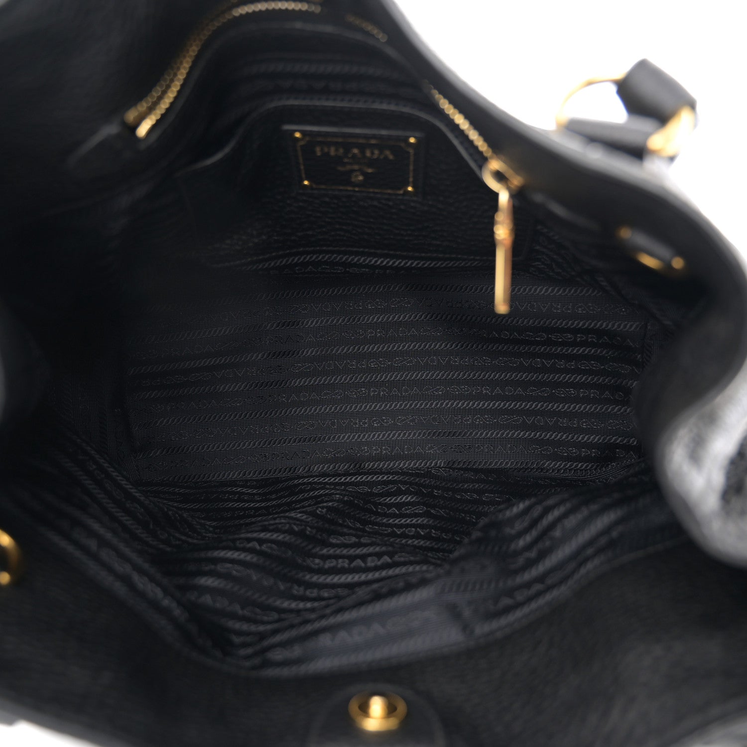 Prada Vitello Daino Tote Black 4 of 10
