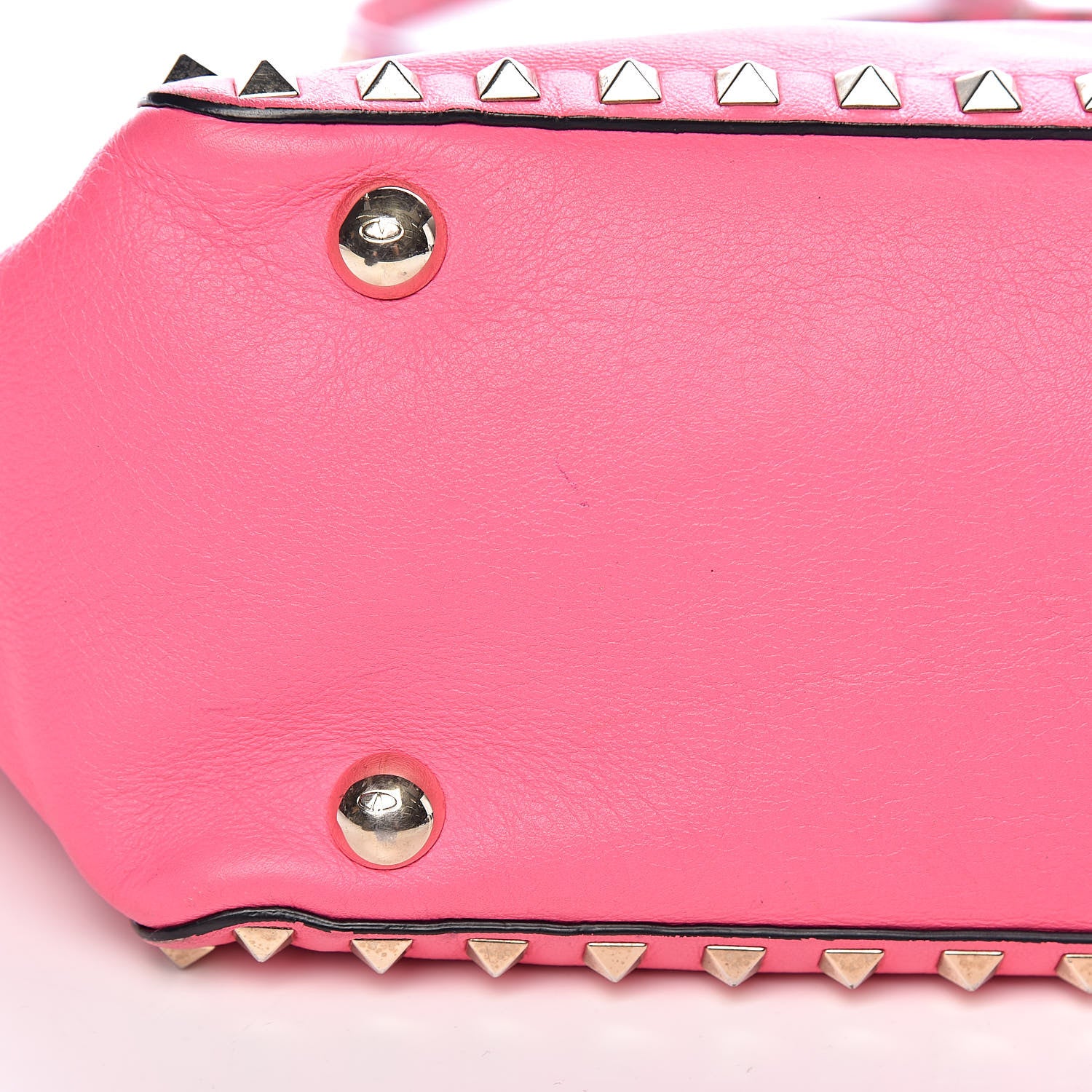 Valentino Garavani Vitello Small Rockstud Tote Fuxia Fluo 9 of 19