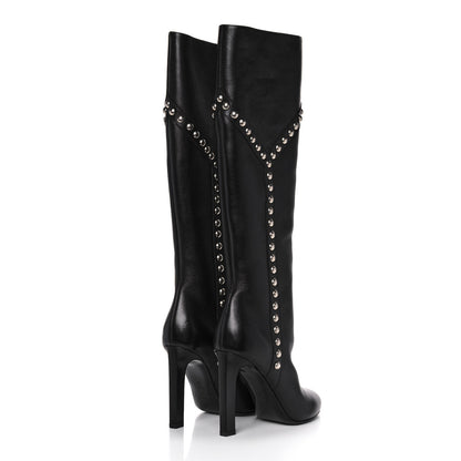 Saint Laurent Calfskin Light Studded Grace 105 Boots 36 Black 4 of 9