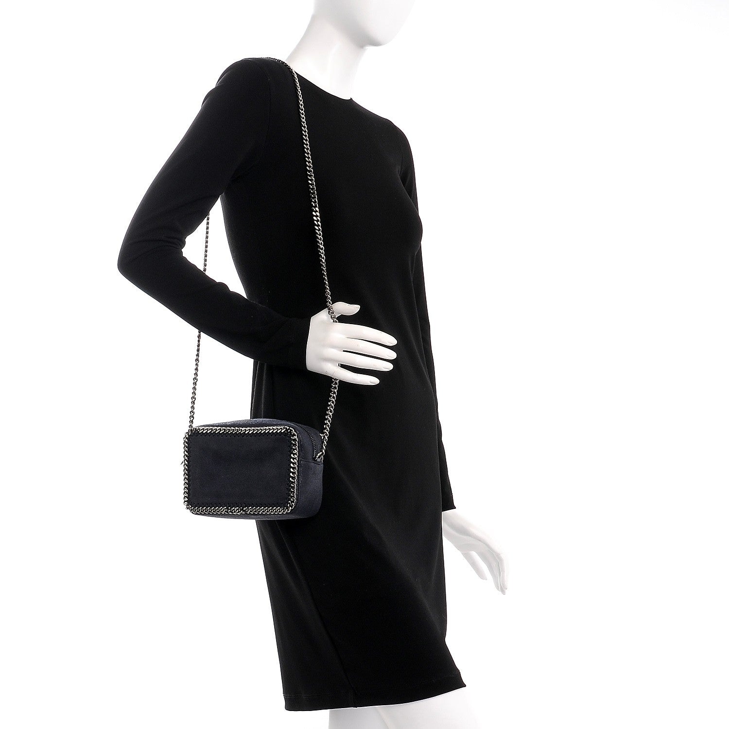 Stella McCartney Shaggy Deer Falabella Crossbody Camera Bag Navy 2 of 7