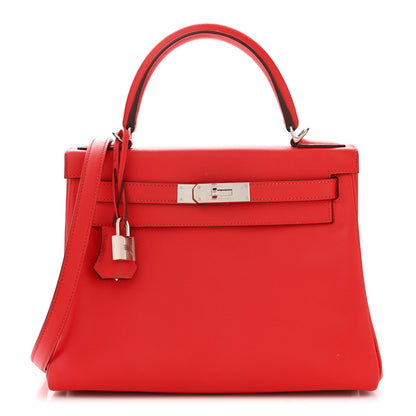 Hermes Evercolor Verso Kelly Retourne 28 Rouge De Coeur Rouge Grenat 1 of 16