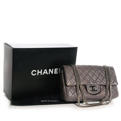 Chanel Lambskin Medium Double Flap w Bijoux Chain Grey 5 of 10