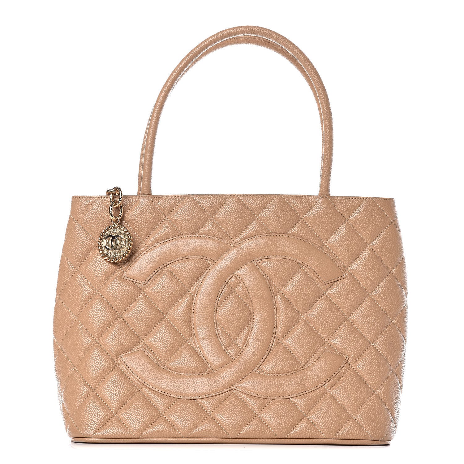 Chanel Caviar Quilted Medallion Tote Beige 1 of 10