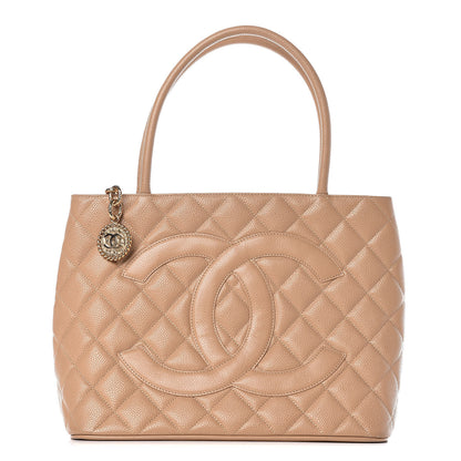 Chanel Caviar Quilted Medallion Tote Beige 1 of 10