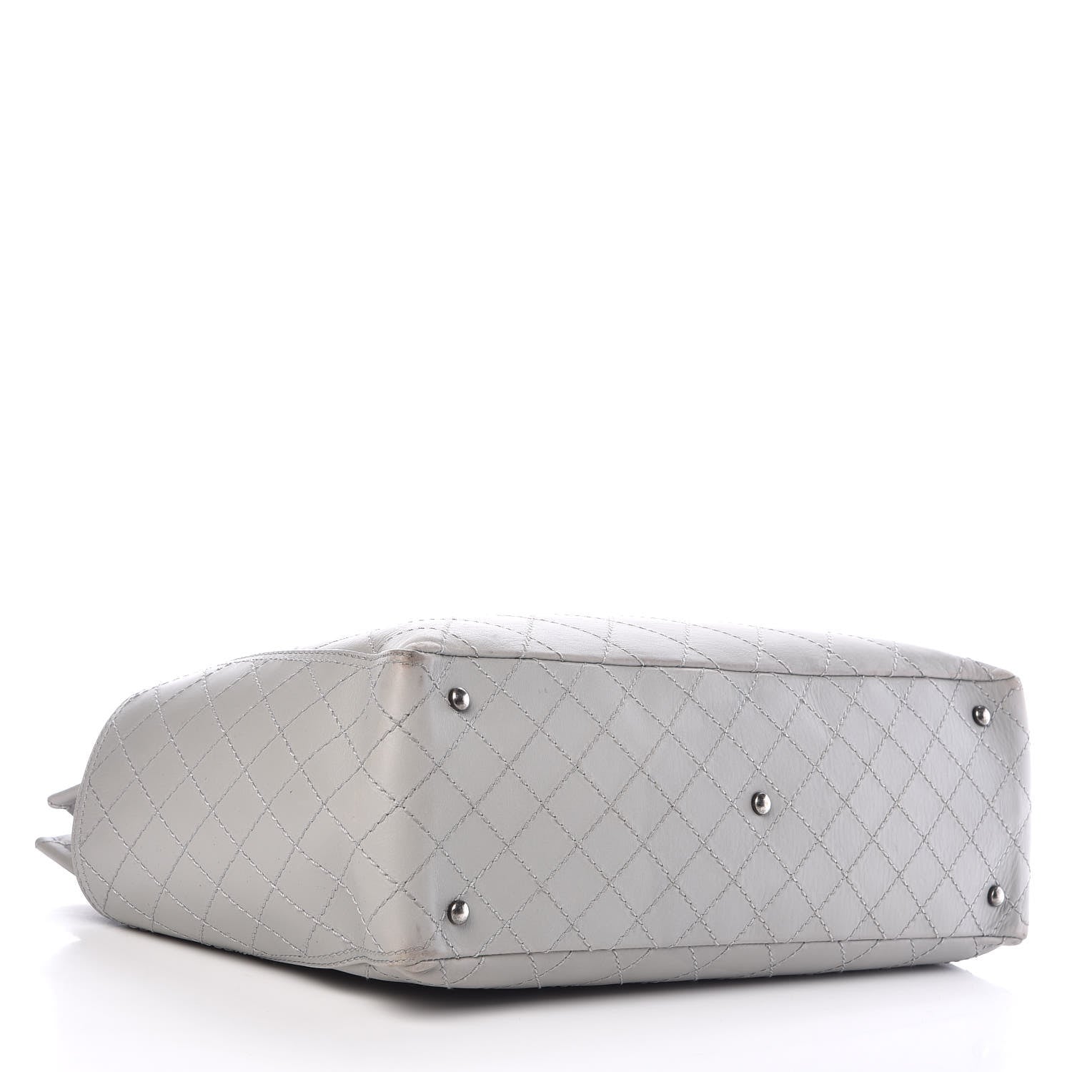 Chanel Calfskin Stitched Medium Shopping Tote Grey 5 of 16