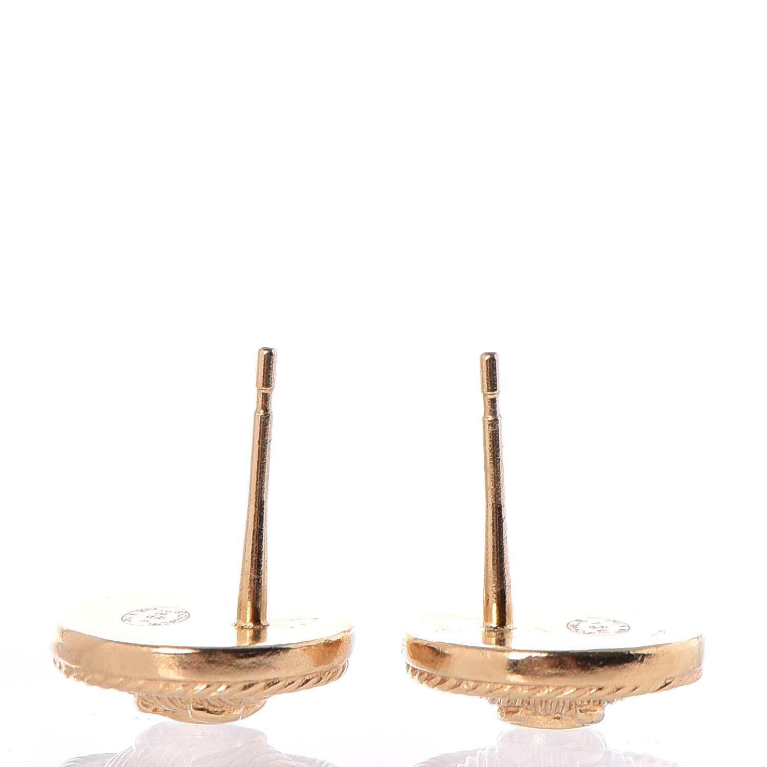 Chanel CC Round Earrings Gold 4 of 6