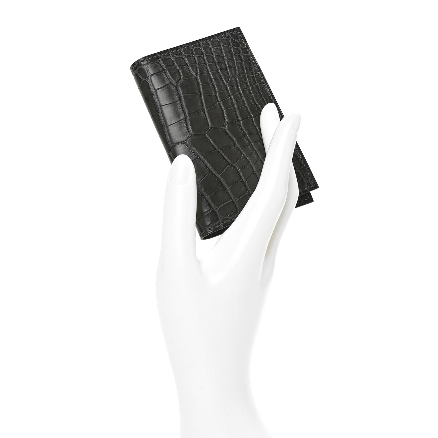 Hermes Matte Alligator MC2 Euclide Card Holder Graphite 2 of 7