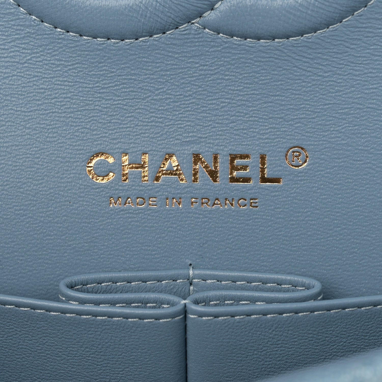 Chanel Printed Denim Quilted Medium Double Flap Light Blue 6 of 11