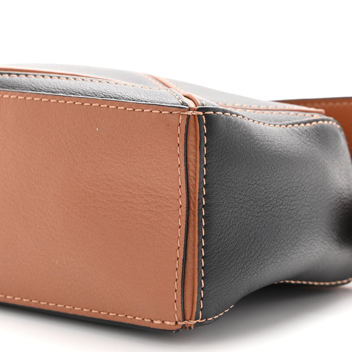 Calfskin Mini Puzzle Bag Tan Black