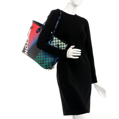 Louis Vuitton Damier Race Neverfull MM Noir Rouge 2 of 9