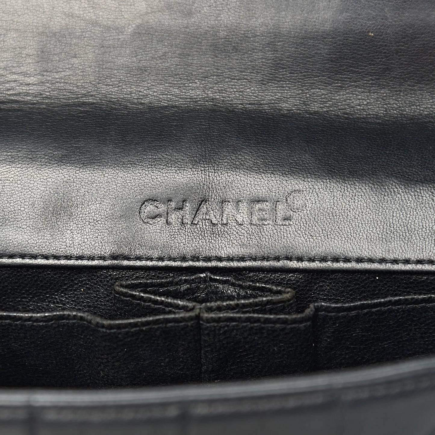 Lambskin East West Chocolate Bar Flap Black