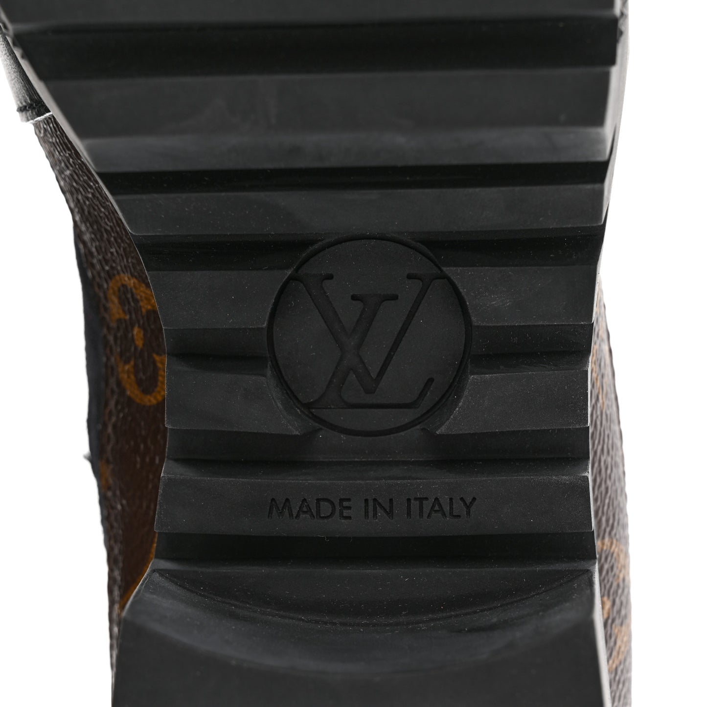 Suede Calfskin Monogram Laureate Platform Desert Boots 41 Black