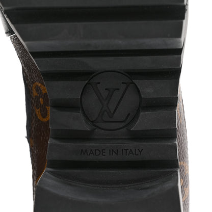 Louis Vuitton Suede Calfskin Monogram Laureate Platform Desert Boots 41 Black 6 of 13