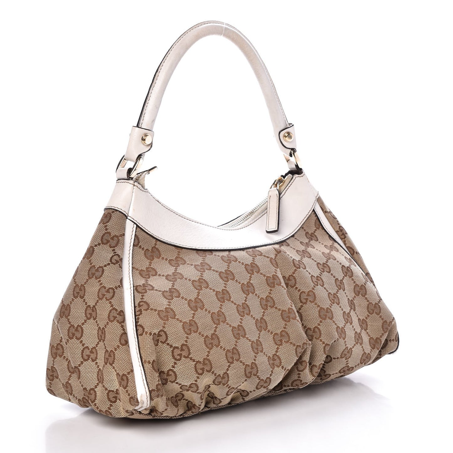 Monogram Medium D Gold Ring Hobo White