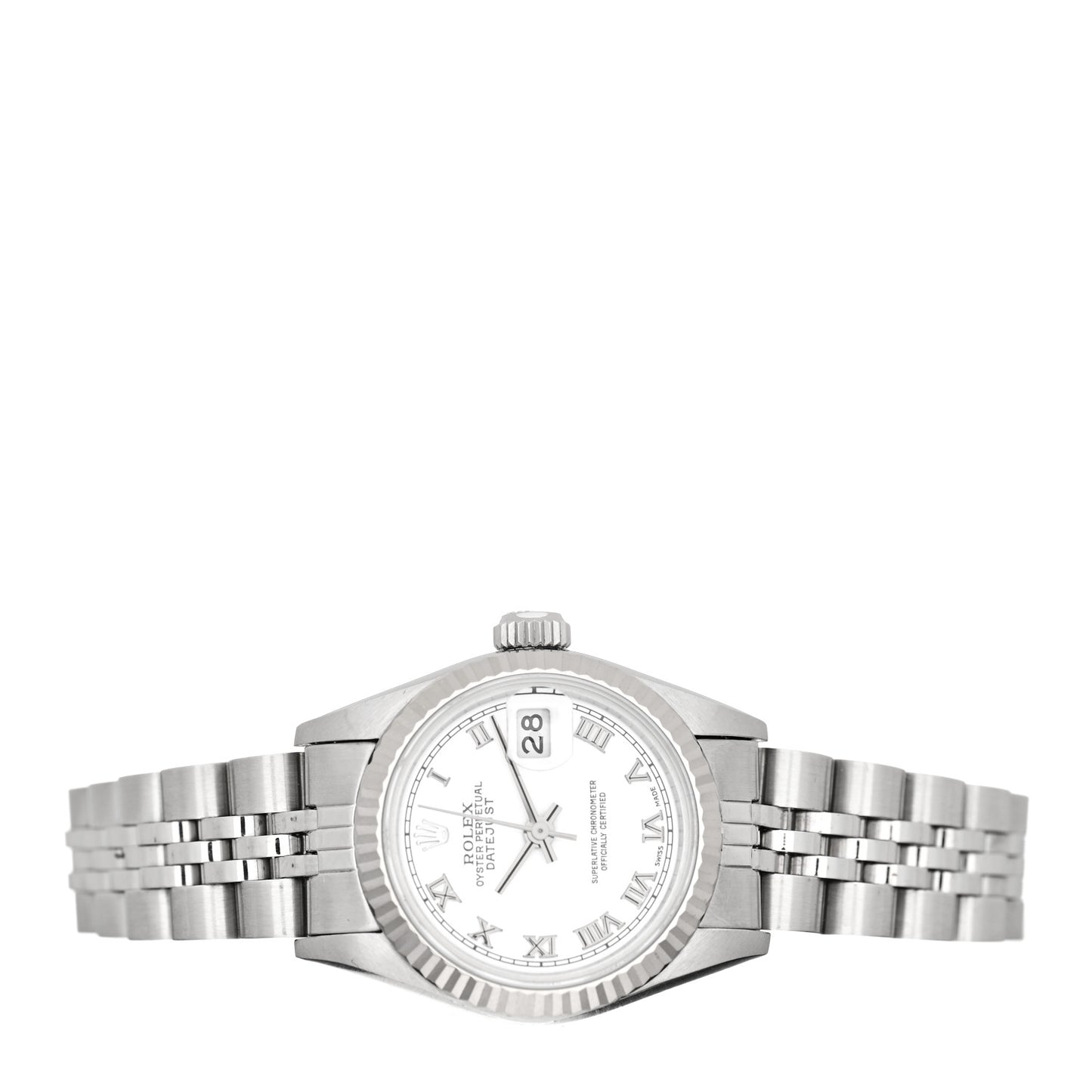 Stainless Steel 18K White Gold 26mm Oyster Perpetual Datejust Watch White Roman 69174