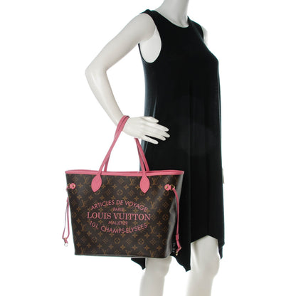 Louis Vuitton Monogram Articles de Voyage Ikat Neverfull MM Rose Velours 2 of 11