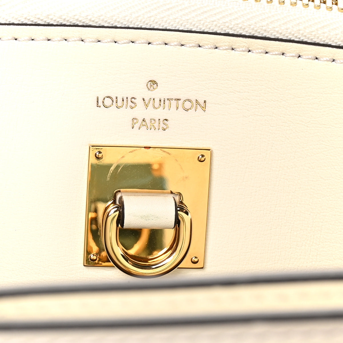 Louis Vuitton Calfskin City Steamer GM Cigar White Black 6 of 9