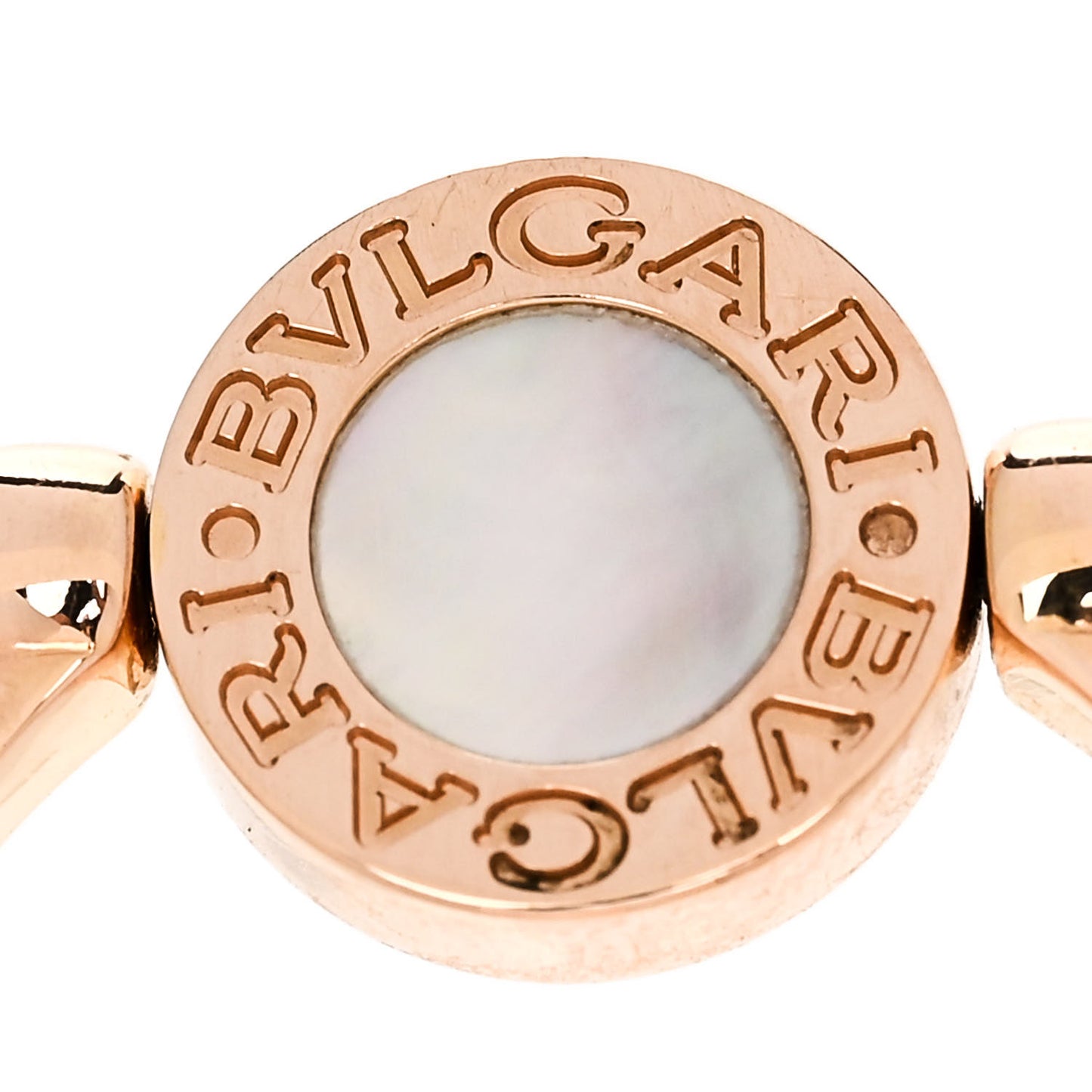 18K Rose Gold Mother of Pearl Black Onyx BVLGARI BVLGARI Ring 54 6.75