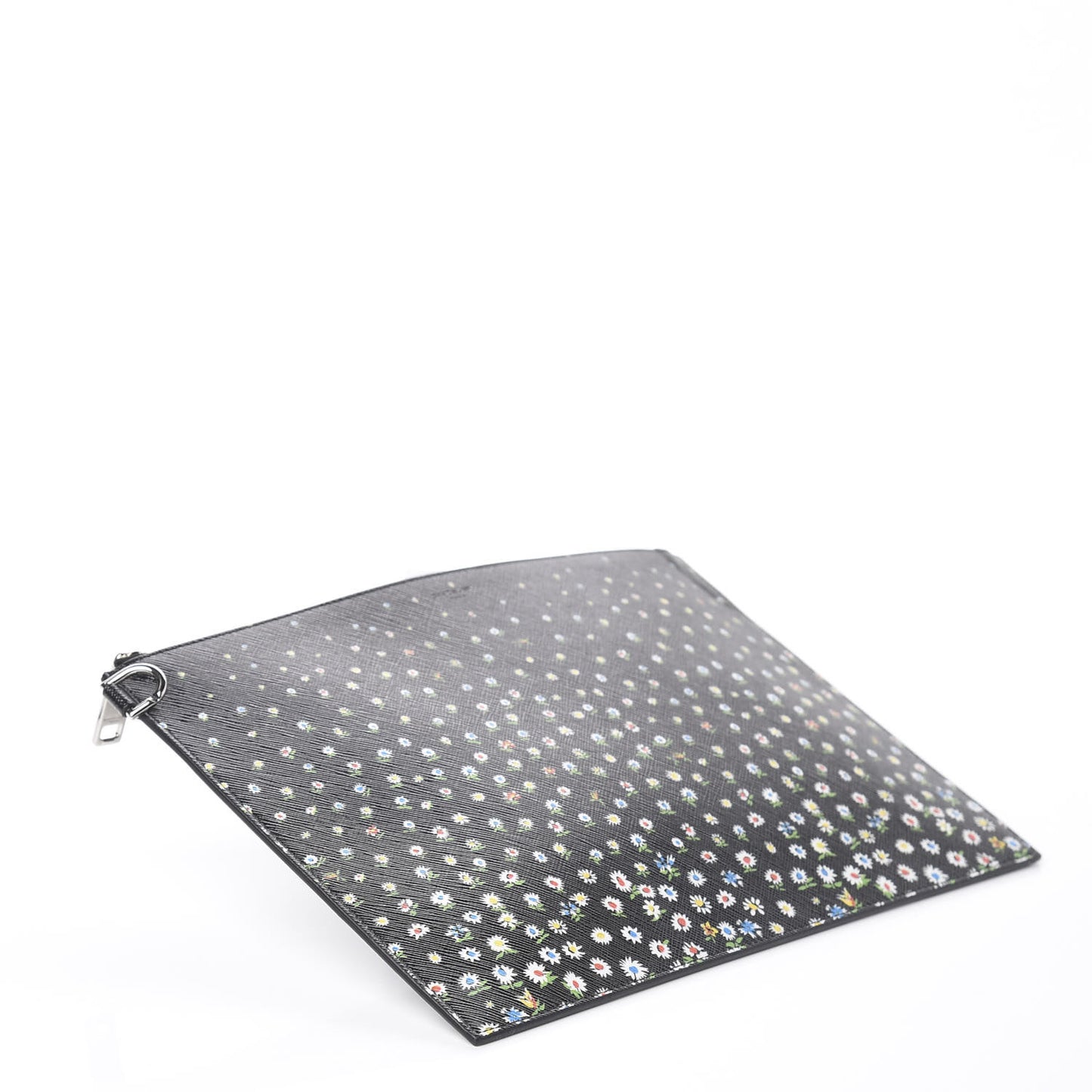 Coated Canvas Iconic Ditsy Print Zip Pouch Black