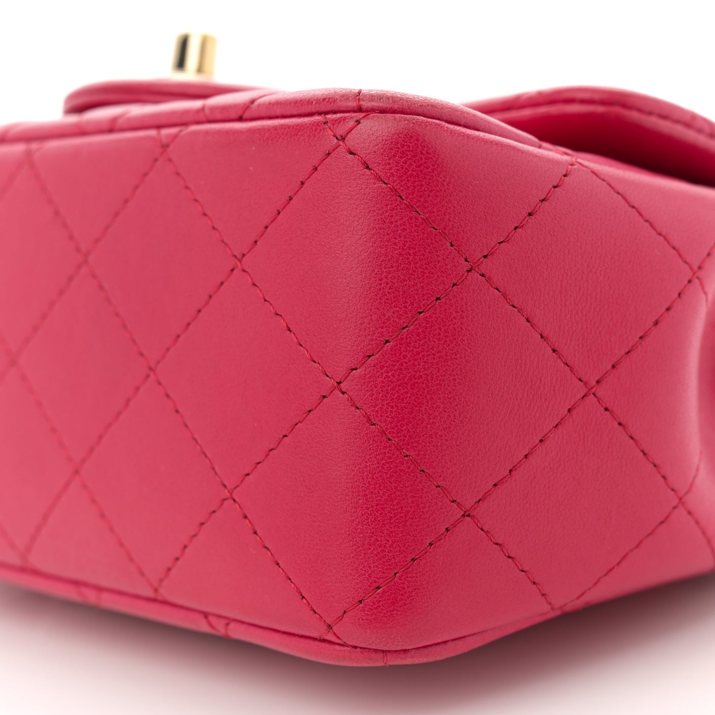 Lambskin Quilted Mini Square Flap Dark Pink