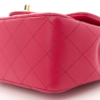 Chanel Lambskin Quilted Mini Square Flap Dark Pink 10 of 14