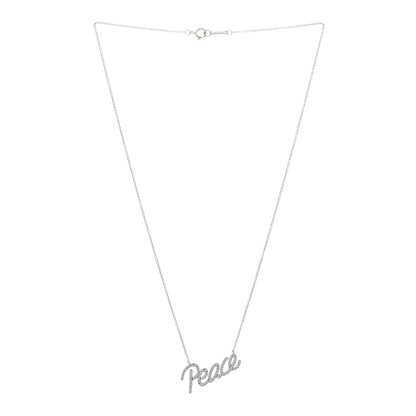 Tiffany 18K White Gold Diamond Paloma's Graffiti Peace Pendant Necklace 2 of 3