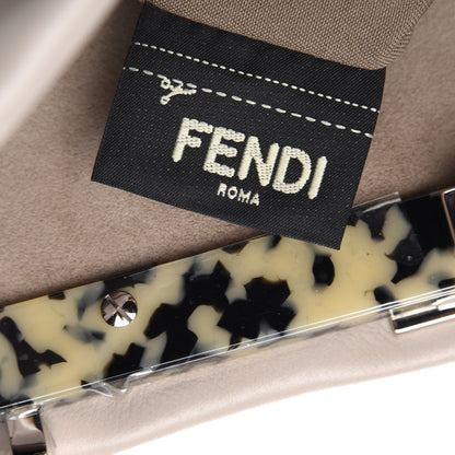 Fendi Vitello Seta Plexiglass Granite Large Peekaboo Iconic Satchel Polvere 8 of 9