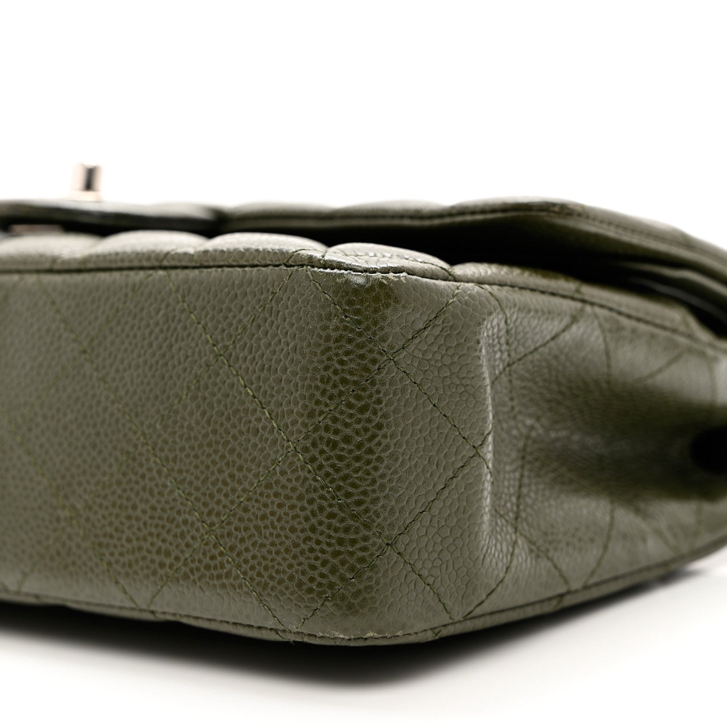 Chanel Caviar Quilted Medium Double Flap Dark Green 11 of 11