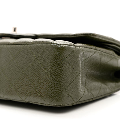 Chanel Caviar Quilted Medium Double Flap Dark Green 11 of 11