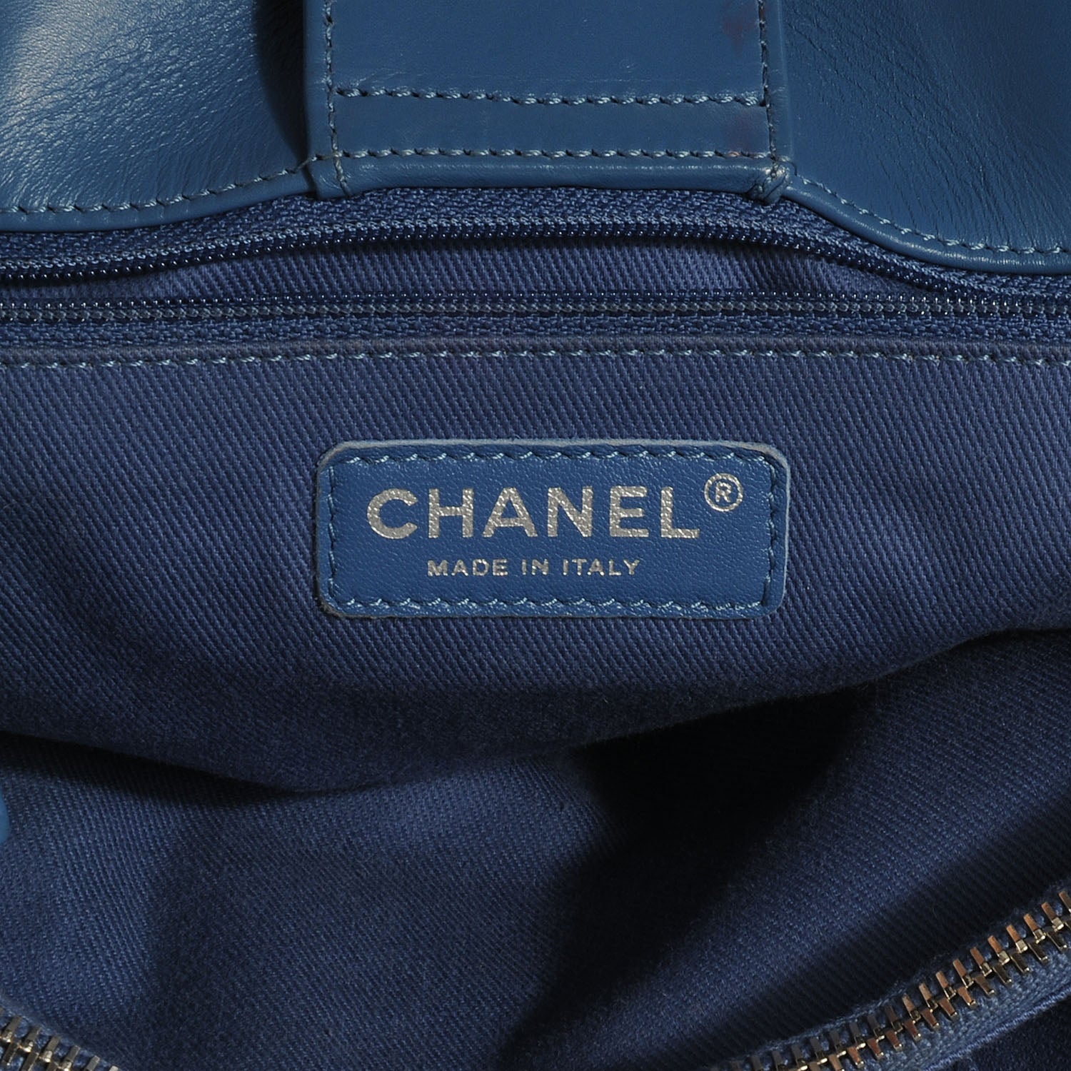 Chanel Calfskin Perforated Up In The Air Tote Dark Blue 6 of 9