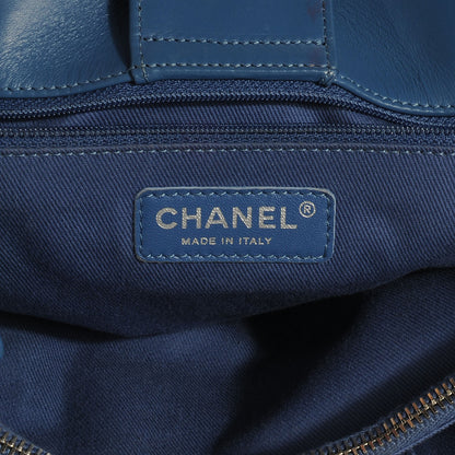 Chanel Calfskin Perforated Up In The Air Tote Dark Blue 6 of 9