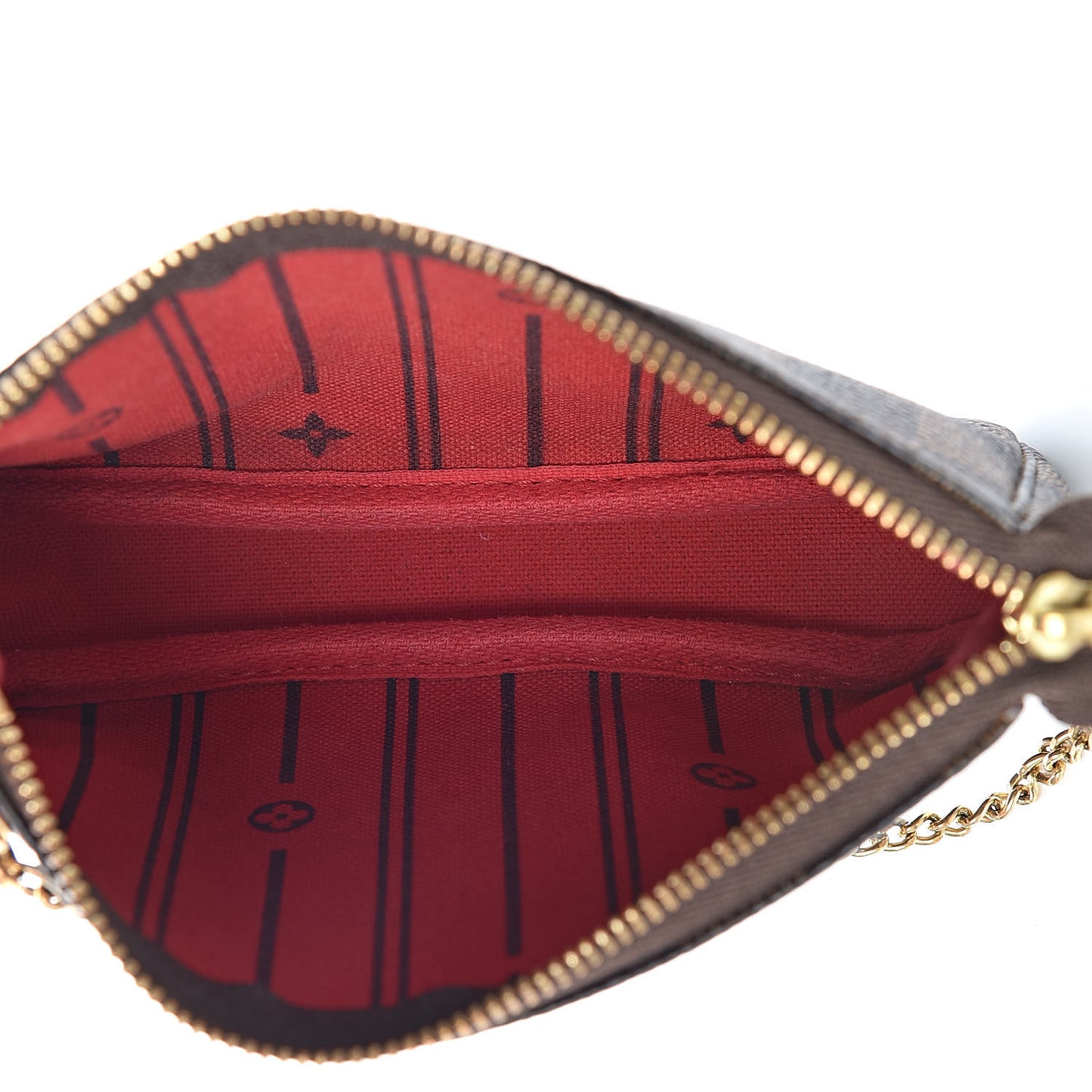Damier Ebene Complice Trunks and Bags Mini Pochette Accessories Red