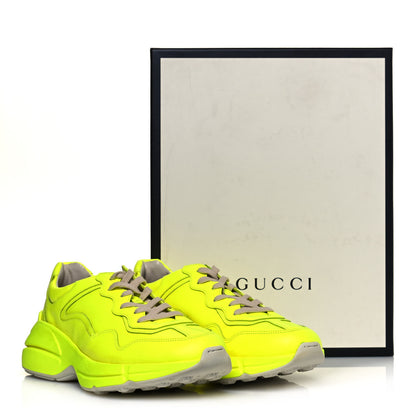 Gucci Calfskin Mens Rhyton Sneakers 8 Yellow Fluo 8 of 8