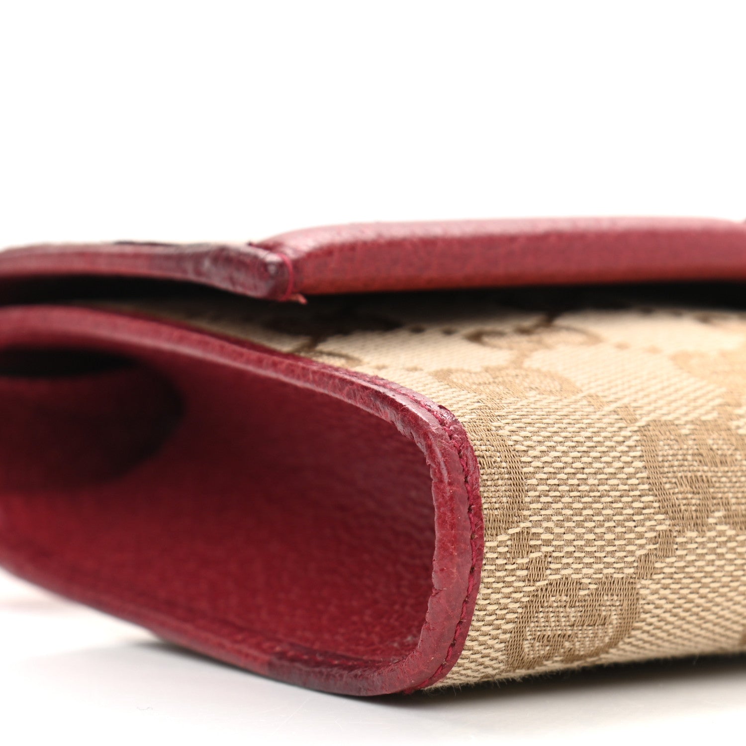 Gucci Monogram Bamboo Bar Clutch Red 8 of 9