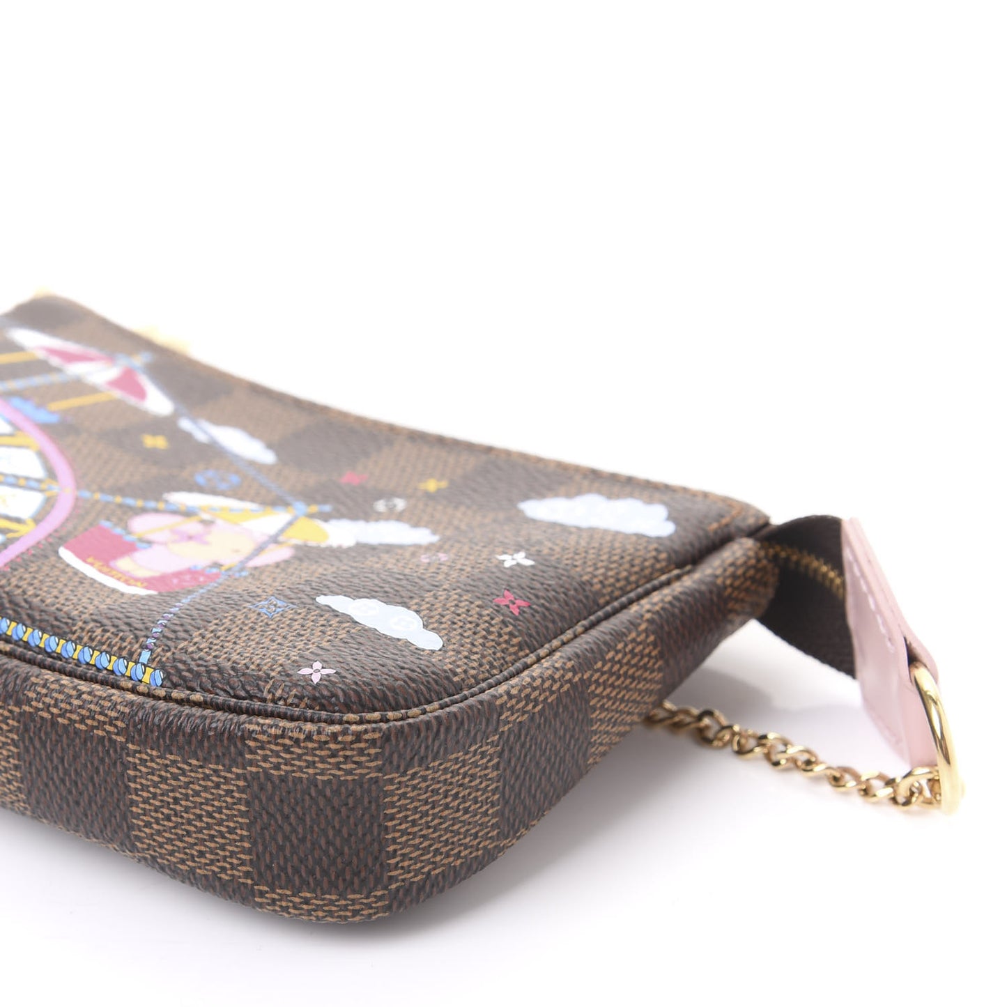 Damier Ebene 2020 Christmas Animation Big Wheel Mini Pochette Accessories Rose Ballerine