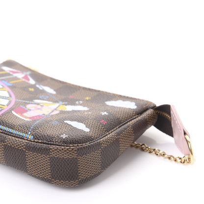 Louis Vuitton Damier Ebene 2020 Christmas Animation Big Wheel Mini Pochette Accessories Rose Ballerine 6 of 10